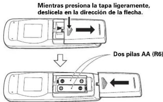 PIONEER PRO810HD - Colocacion de las pilas en el mando a distancia - 1