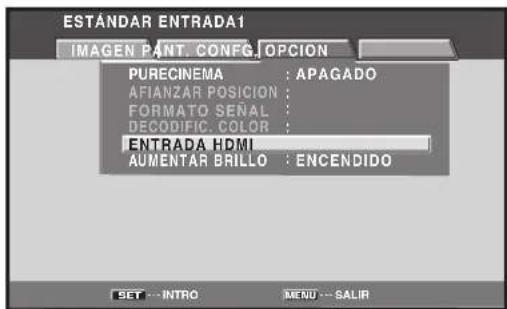 PIONEER PRO810HD - Utilice los botones / para selectionar [ENTRADA HDMI] y, a continuacion, pulse el boton SET. - 1