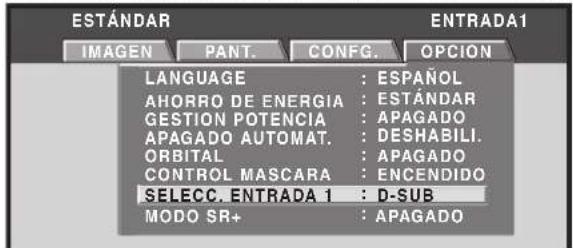 PIONEER PRO810HD - Ajuste de SELECC. ENTRADA 1 - 5