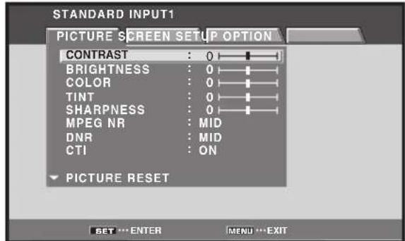 PIONEER PRO810HD - Returning to the Original Picture Adjustment Values - 1