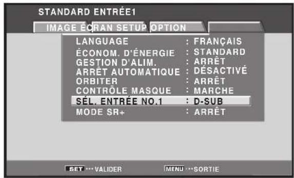 PIONEER PRO810HD - Paramétrage de ENTRée NO.1 SELECT - 5