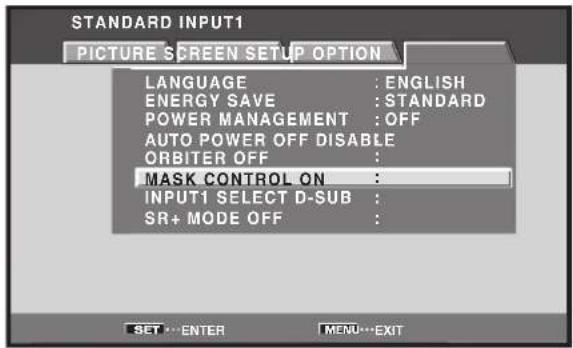PIONEER PRO810HD - Use the / buttons to select [MASK CONTROL], and press the SET button. - 1
