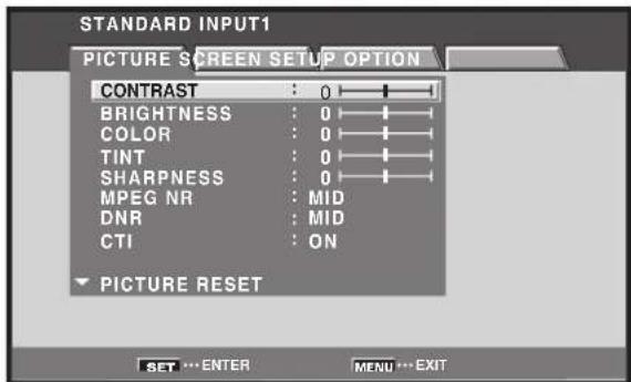 PIONEER PRO810HD - Press the MENU button to display the menu screen. - 1