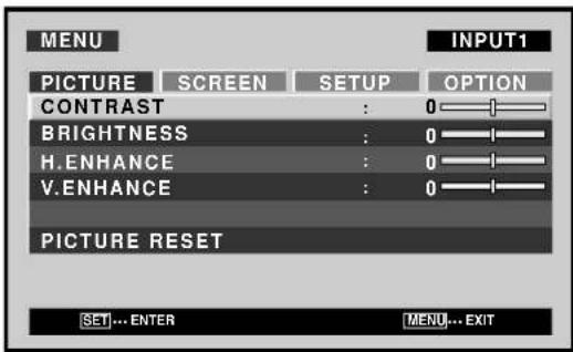 PIONEER PDP607CMX - Press the MENU button to display the menu screen. - 1