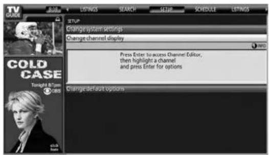 PIONEER PDP6071HD - Changement des réglages d'affichage de chaîne - 1