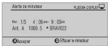 PIONEER PDP6071HD - Quand le moment d'un rappel programmé est atteint (l'accord automatique n'est pas en service) - 3