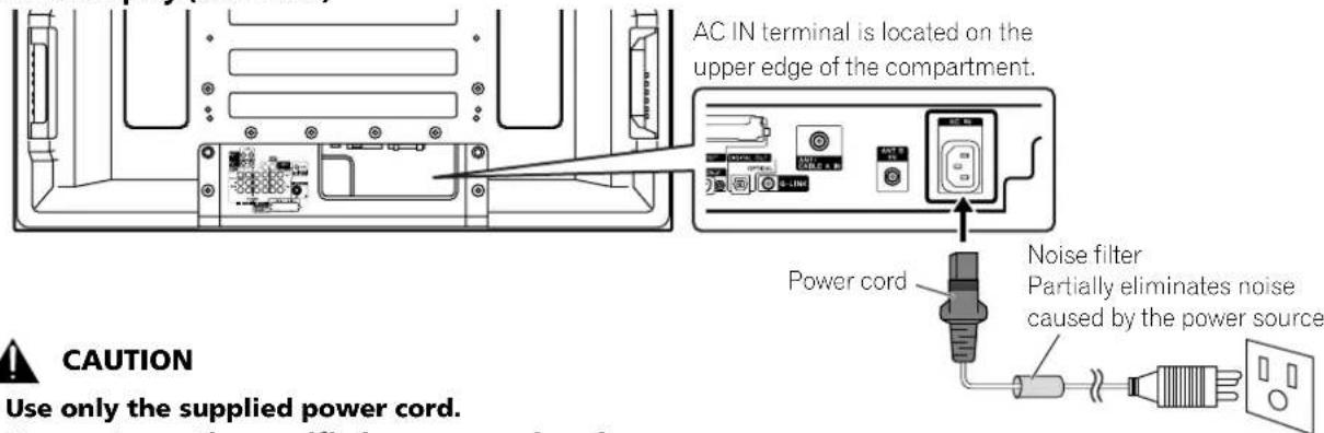 PIONEER PDP6071HD - Connecting the power cord - 1
