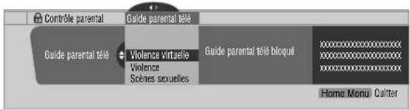 PIONEER PDP6071HD - Utilisation du classement parental des émissions de télévision (Lignes directrices pour la télévision) - 1