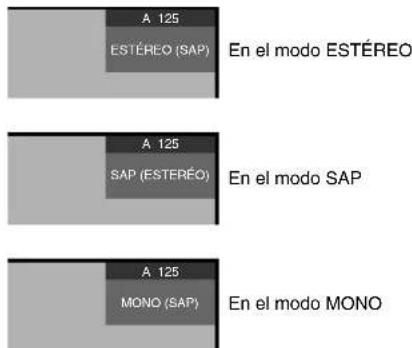 PIONEER PDP6071HD - Cuando se está recibiendo señales de sonido ESTÉREO + SAP - 1