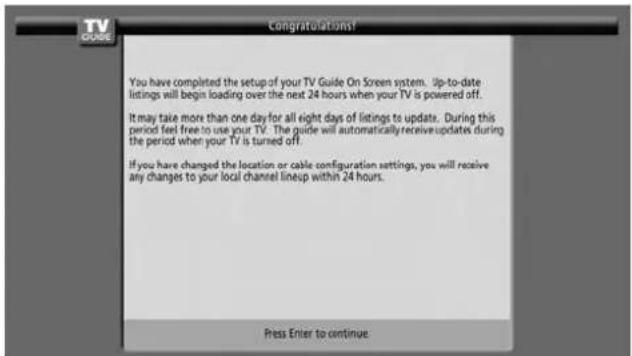 PIONEER PDP6071HD - Pantalla 15: Congratulaciones - 1