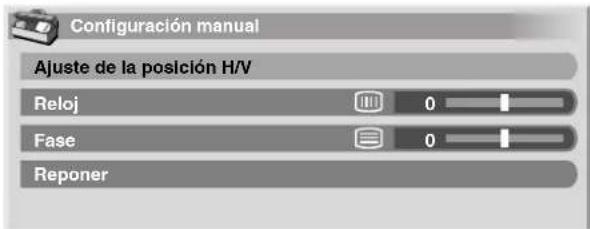 PIONEER PDP6071HD - Ajustes manuales de las posiciones de imagen y reloj (modo PC solamente) - 1