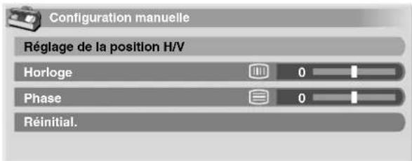 PIONEER PDP6071HD - Réglages manuels de la position de l'image et de l'horloge (mode PC uniquement) - 1