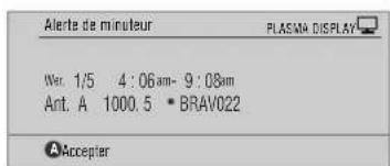 PIONEER PDP6071HD - Quand le moment d'un rappel programmé est atteint (l'accord automatique est en service) - 2