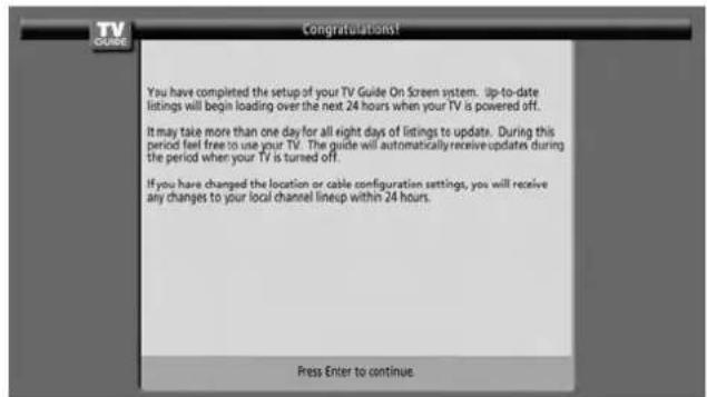 PIONEER PDP6071HD - Screen 15: Congratulations - 1