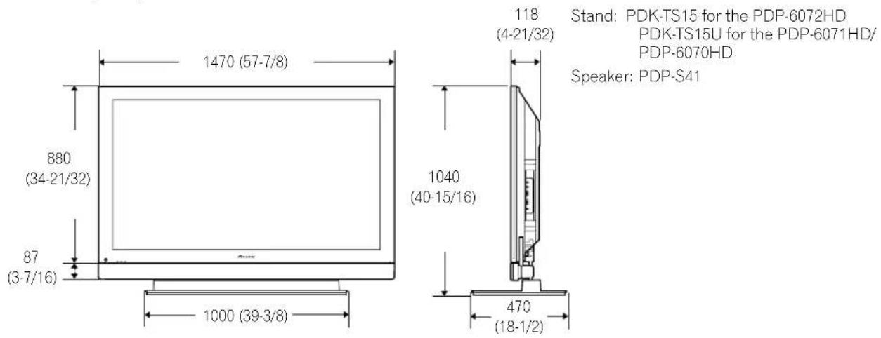PIONEER PDP6071HD - Dimensions - 1