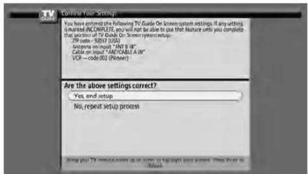 PIONEER PDP6071HD - Screen 14: Confirming Your Settings - 1
