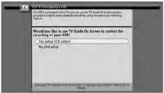 PIONEER PDP6071HD - Screen 8: Is a VCR Connected? - 1