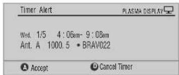 PIONEER PDP6071HD - When scheduled reminder is due (auto-tune is OFF) - 3