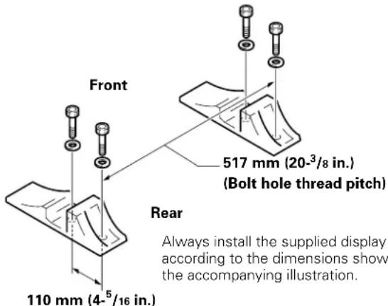 PIONEER PDP425CMX - Fix the supplied stands to the installation surface at each of the 4 prepared holes using commercially available M8 bolts. - 1