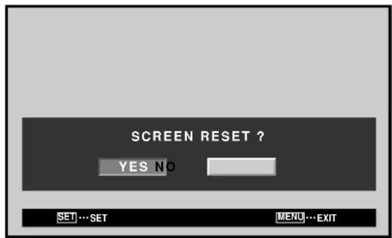 PIONEER PDP425CMX - To reset [SCREEN] mode settings to the default - 1