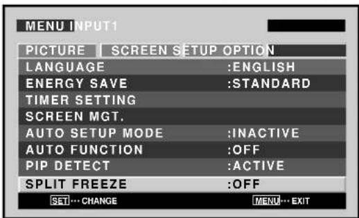 PIONEER PDP507CMX - Use the ▲/▼ buttons to select [SPLIT FREEZE]. - 1