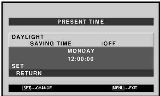 PIONEER PDP507CMX - Setting the PRESENT TIME - 7