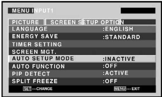 PIONEER PDP507CMX - Use the ▲/▼ buttons to select [AUTO SETUP MODE]. - 1