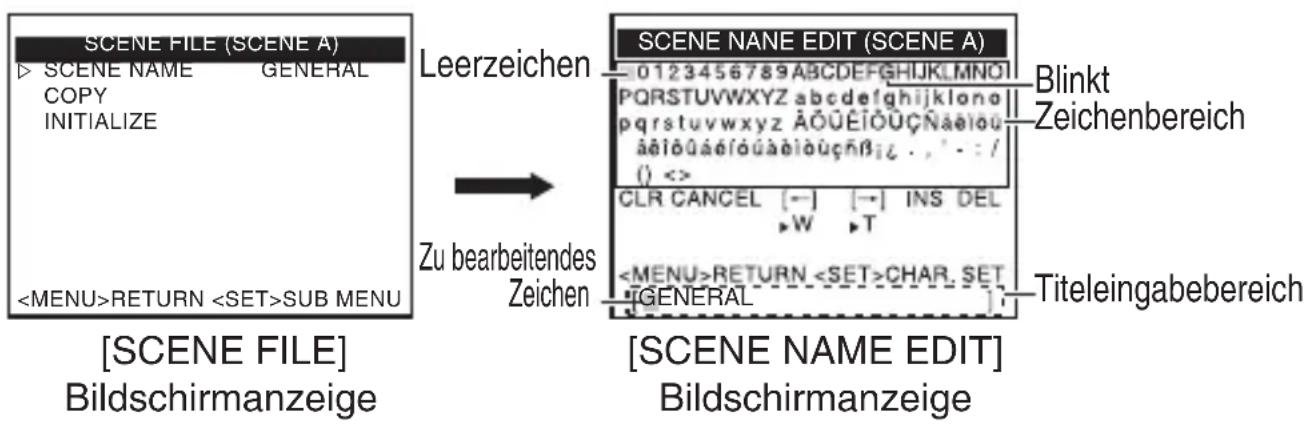 JVC TKC9511EG - Ändern des Szenendateinamens (SCENE NAME) - 1