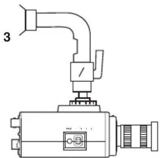 JVC TKC9511EG - Anbringen des Montagebügels auf der Oberseite der Kamera - 3