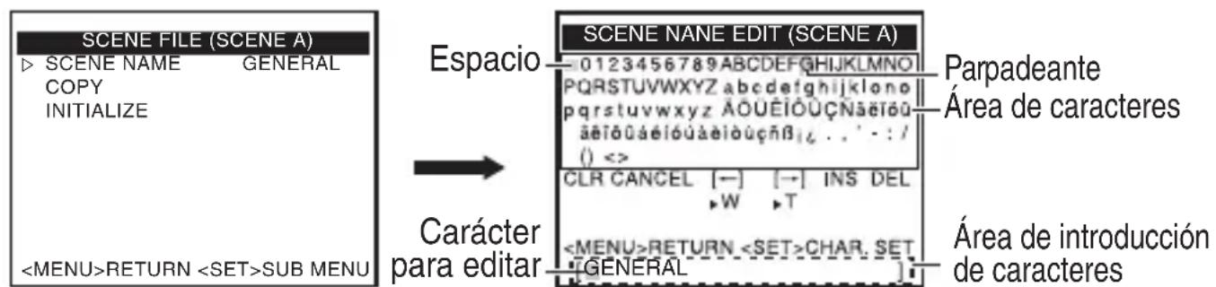 JVC TKC9511EG - Modificación del nombre de un ARCHivo de escena (SCENE NAME) - 1