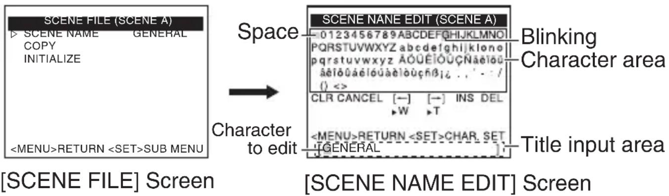 JVC TKC9511EG - Changing the Scene File Name (SCENE NAME) - 1