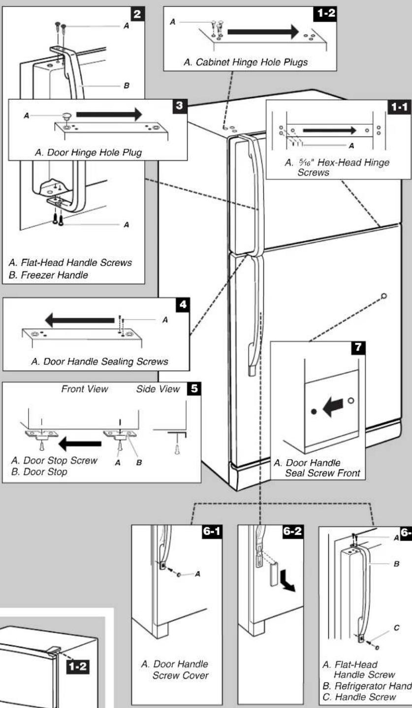 WHIRLPOOL W1TXEMMWB - Contour Door - Door Swing Reversal (optional) - 2