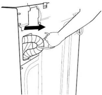 WHIRLPOOL WTW6600SB - Remove drain hose from washer cabinet - 1