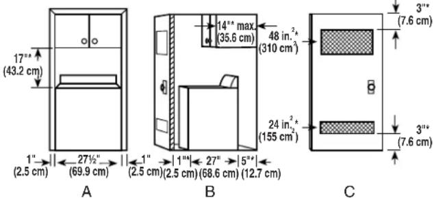 WHIRLPOOL WTW6600SB - Installation spacing for recessed area and closet installations - 1