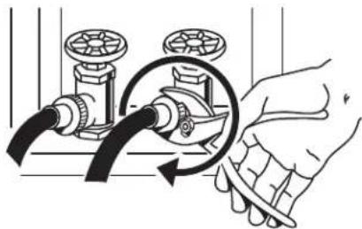 WHIRLPOOL WTW6700TW - Connect the inlet hoses to the water faucets - 1
