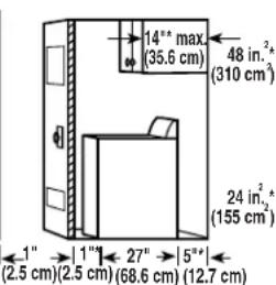 WHIRLPOOL WTW6700TW - Installation spacing for recessed area and closet installations - 2
