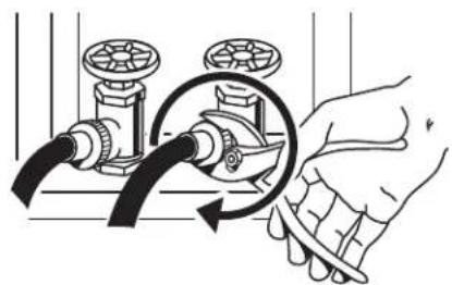 WHIRLPOOL WTW6200SW - Connect the inlet hoses to the water faucets - 1