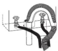 WHIRLPOOL WTW6200SW - Sistema de desague por tubo vertical - en la pared o en el piso (vistas A y B) - 1