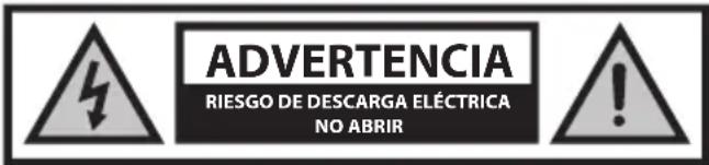 ADVERTENCIA RIESGO DE DESCARGA ELÉCTRICA NO ABRIR