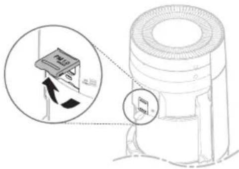Diagram showing a device with a pull-up mechanism and a magnified view of its screen display, likely illustrating a mechanical or electrical setup.