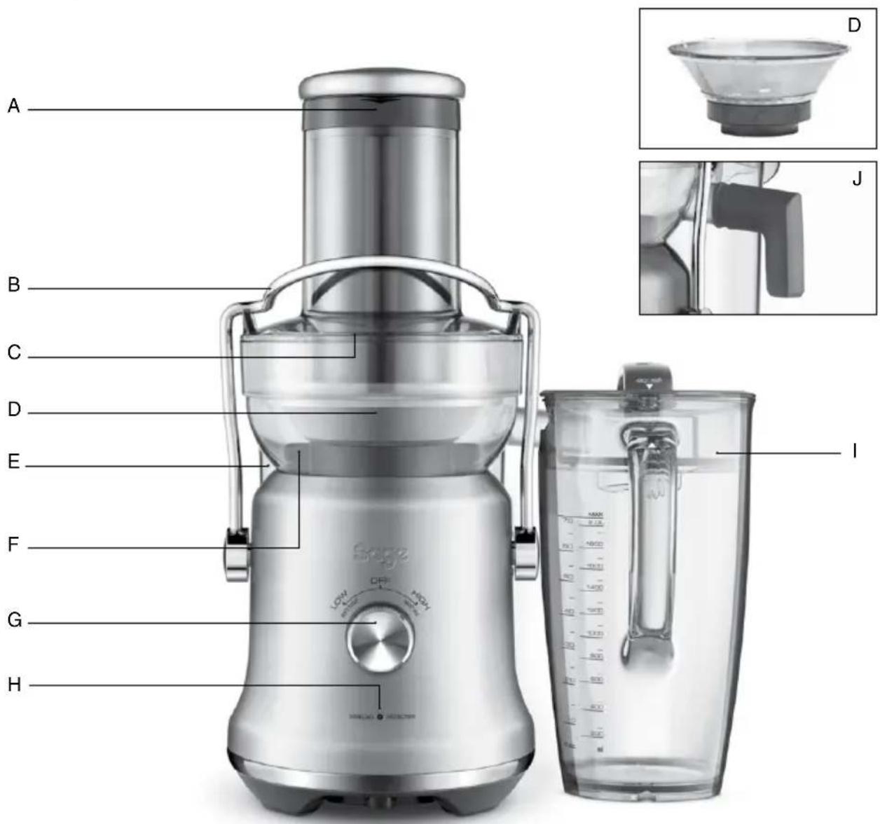 SAGE the Nutri Juicer Cold Plus BJE530 - Composants - 1