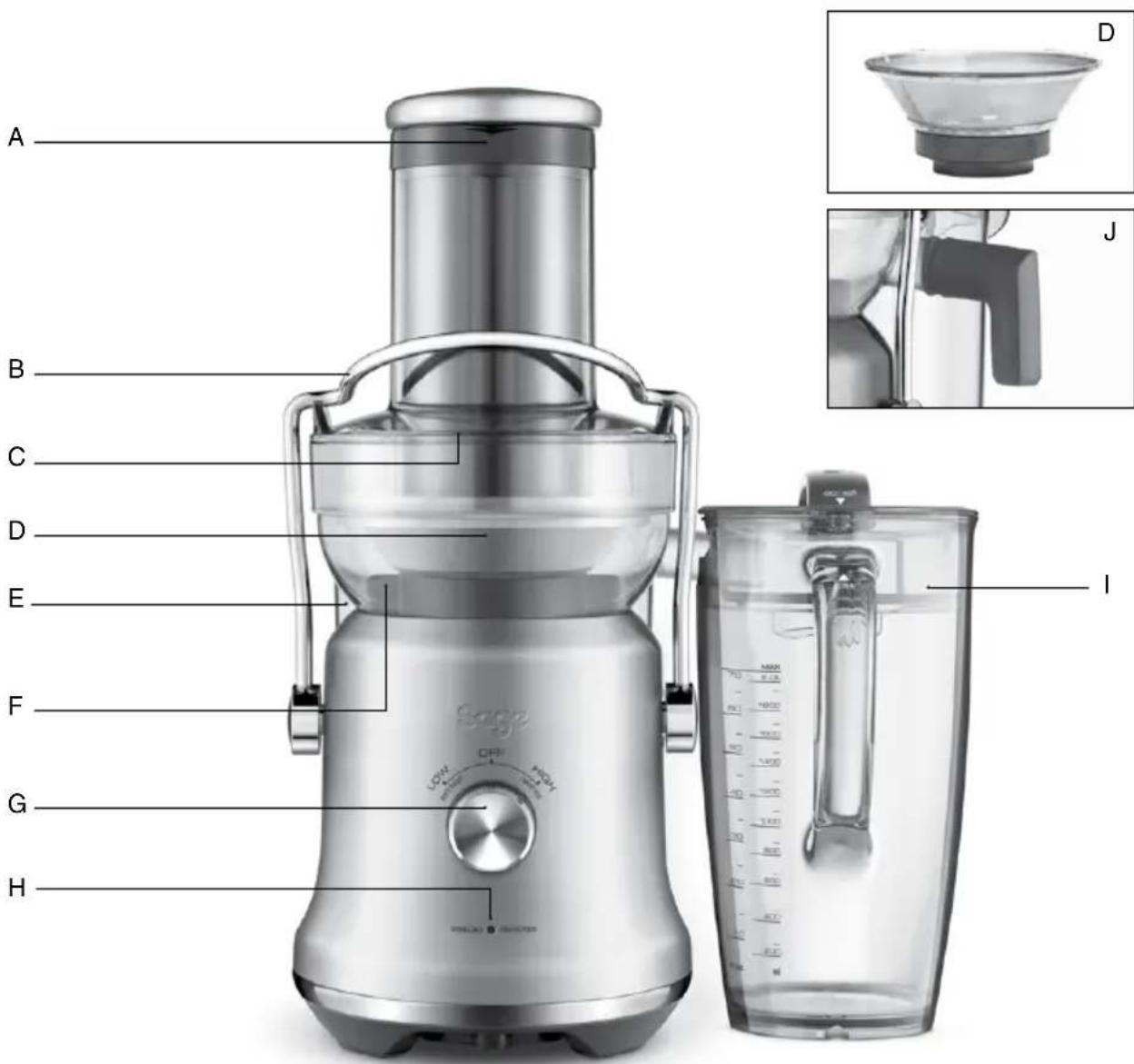 SAGE the Nutri Juicer Cold Plus BJE530 - Components - 1