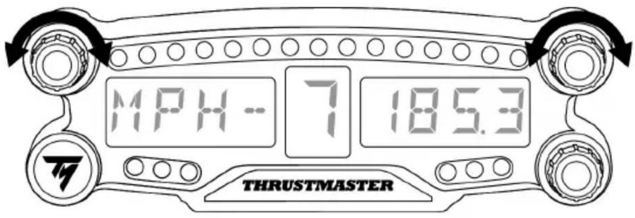THRUSTMASTER BT LED Display - 使用1號和2號旋鈕式選取器 - 1