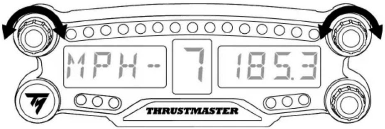 THRUSTMASTER BT LED Display - 使用1号和2号旋钮式选择器 - 1