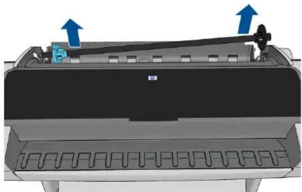 HP DesignJet Z2600 PostScript - Τοποθέτηση ρολού στον άξονα - 2