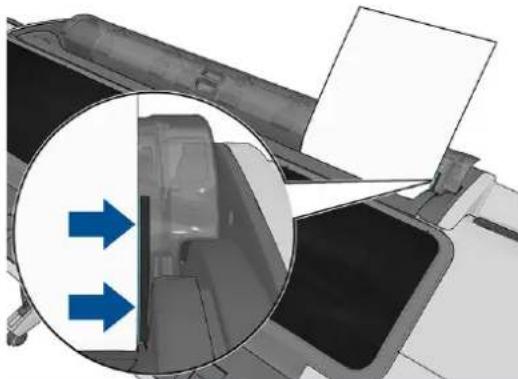 HP DesignJet Z2600 PostScript - Τοποθέτηση ενός φύλλου χαρτιού - 2