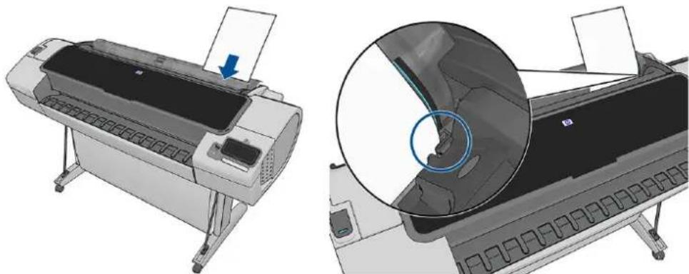 HP DesignJet Z2600 PostScript - Τοποθέτηση ενός φύλλου χαρτιού - 1