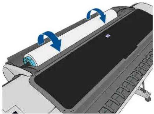 HP DesignJet Z2600 PostScript - Τοποθέτηση ρολού στον εκτυπωτή - 7