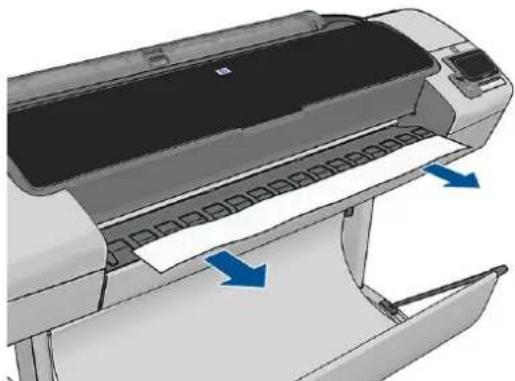 HP DesignJet Z2600 PostScript - Μια λωρίδα παραμένει στο δίσκο εξόδου και προκαλεί εμπλοκές - 1