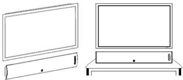 BOSTON ACOUSTICS TVee Model 30 - Ubicación de la barra de sonido - 2